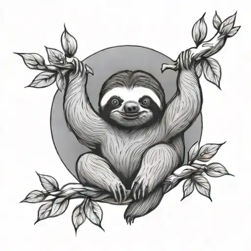 sloth tattoo design idea