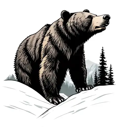 bear in the mountains of tennessee tattoo design idea