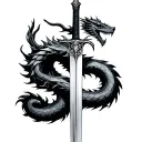 sword with dragon wrapped around it tattoo design idea