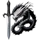 sword with dragon wrapped around it tattoo design idea