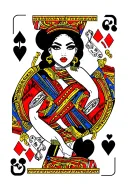 African American queen of hearts playing card tattoo design idea