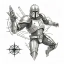 Torn Skin half sleeve tattoo featuring a suit of armor and some integration with star wars tattoo design idea