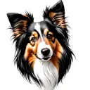 sheltie in medailon tattoo design idea