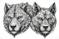 Wolf and gorilla face tattoo design idea