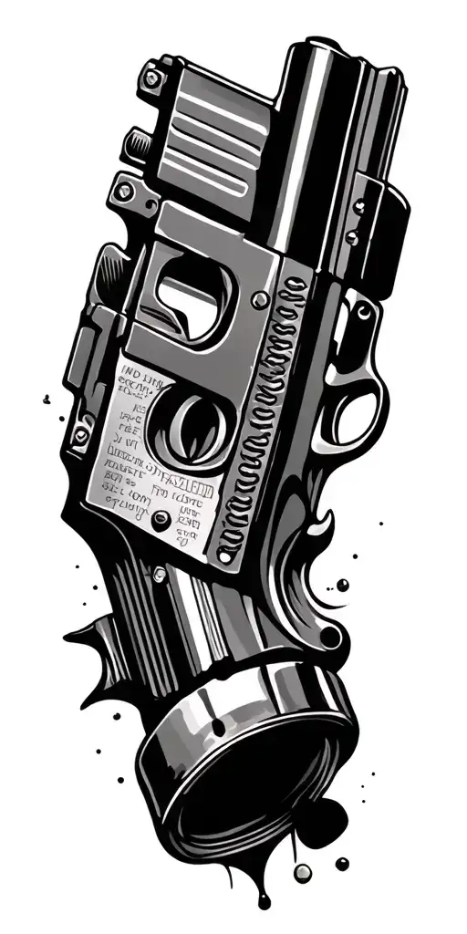 gun shooting tattoo design idea