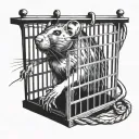 rat in a cage tattoo design idea