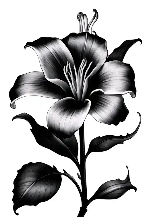 Steganography of the word CUMSLUT in a tigerlilly flower tattoo design idea