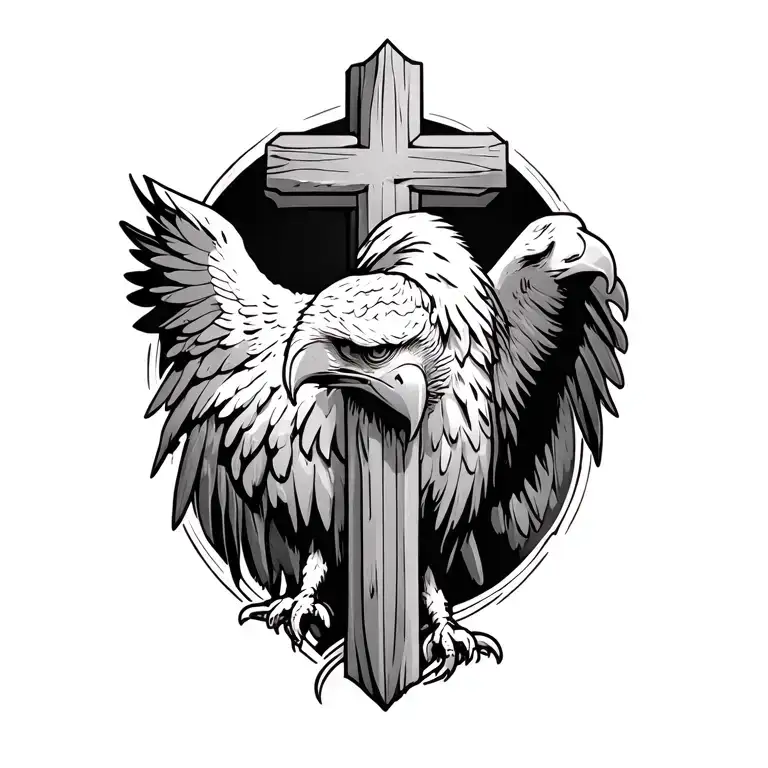 Eagle carrying cross tattoo tattoo design idea