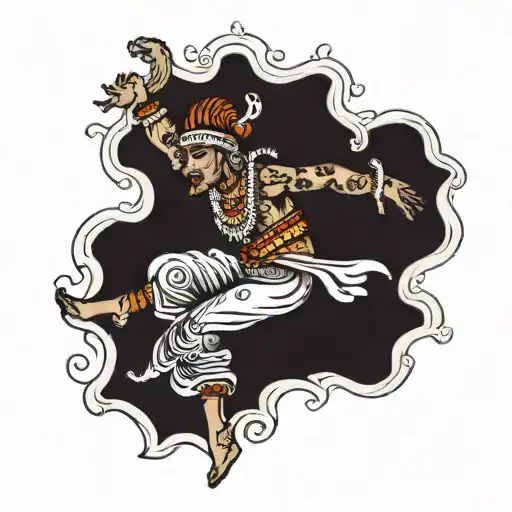 kandian dancer leaping tattoo design idea