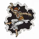 kandian dancer leaping tattoo design idea