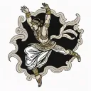 kandian dancer leaping tattoo design idea