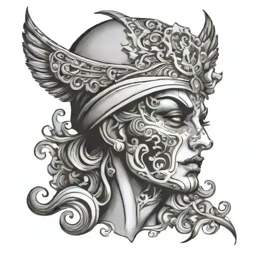 face of powder in arcane tattoo design idea