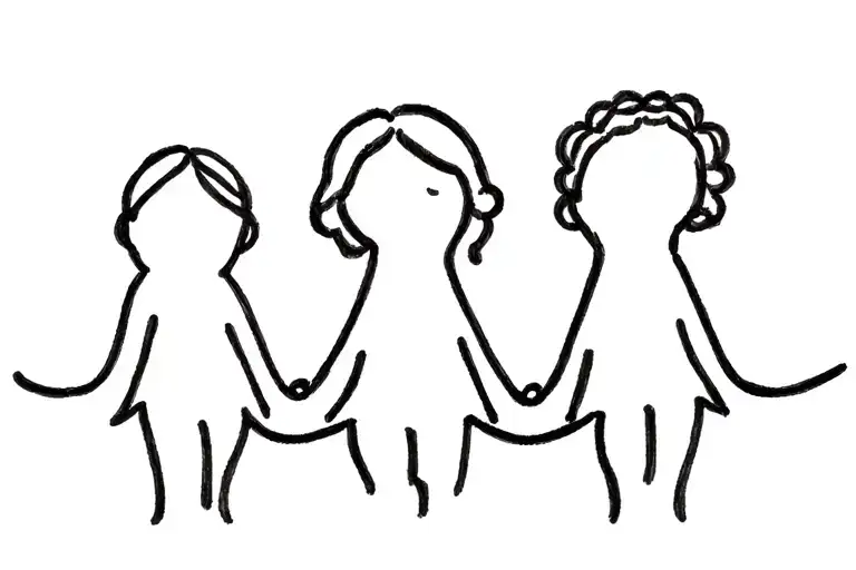 Life line of three children tattoo design idea