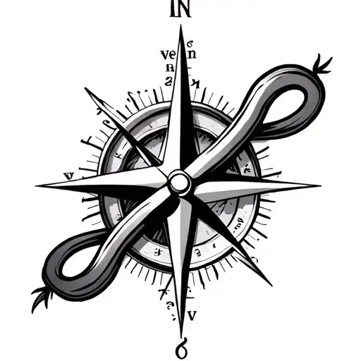 compass with infinity symbol tattoo design idea