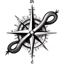 compass with infinity symbol tattoo design idea