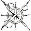 compass with infinity symbol tattoo design idea