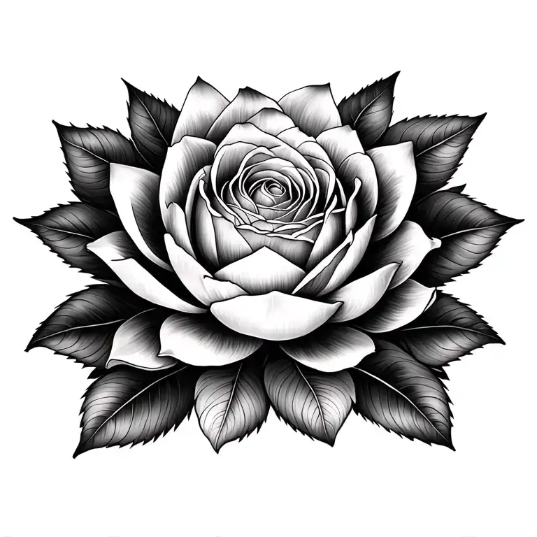 Mandala And Lotus black roses tattoo design idea