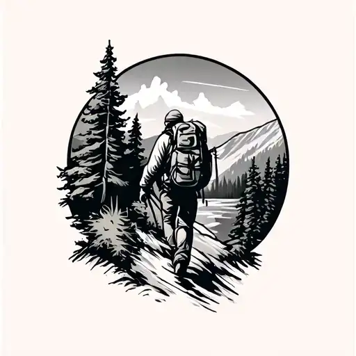 Hiking tattoo design idea