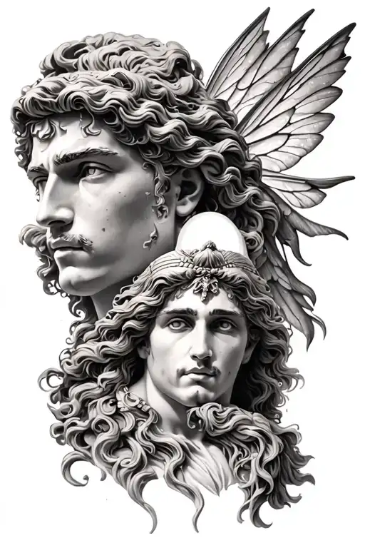 Zeus, Hera, Poseidon, Fairies and Hercules tattoo design idea
