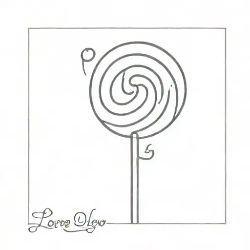 A dainty lollipop with the words "i love you" tattoo design idea