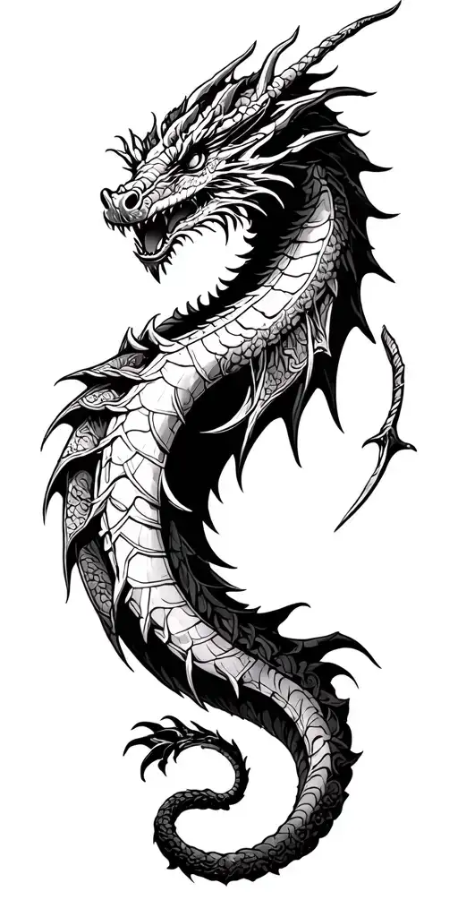 norse dragon surrounding kids tattoo design idea