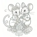 Cinderella mice tattoo design idea