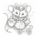 Cinderella mice tattoo design idea