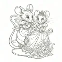 Cinderella mice tattoo design idea