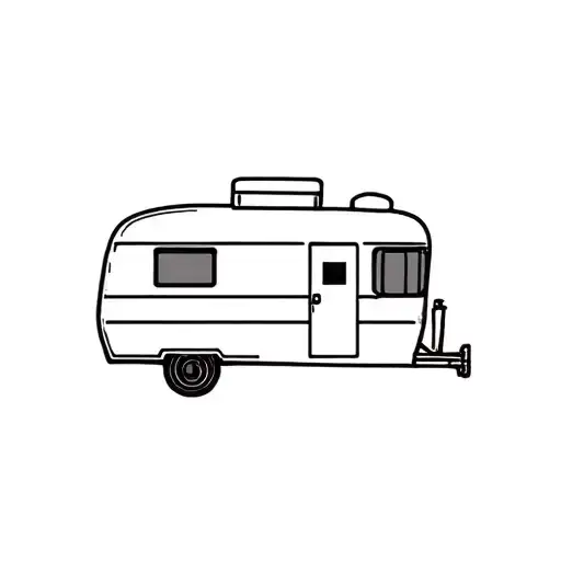 caravan and camera in berlin tattoo design idea