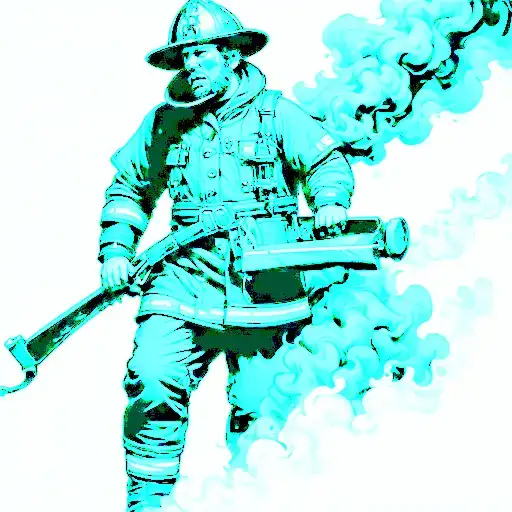 st Florian firefighter with burning smoke coming tattoo design idea