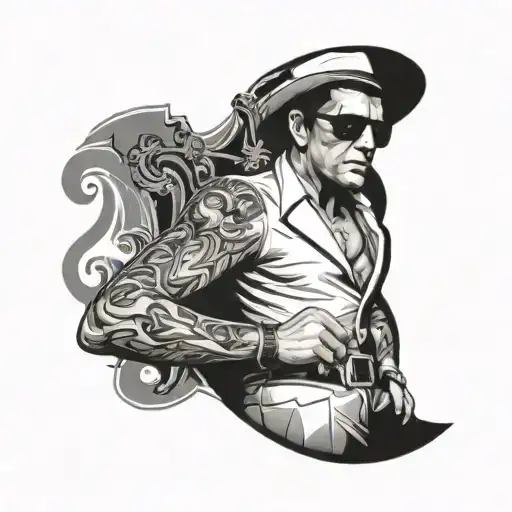 Scarface mafia Leg sleeve tattoo tattoo design idea