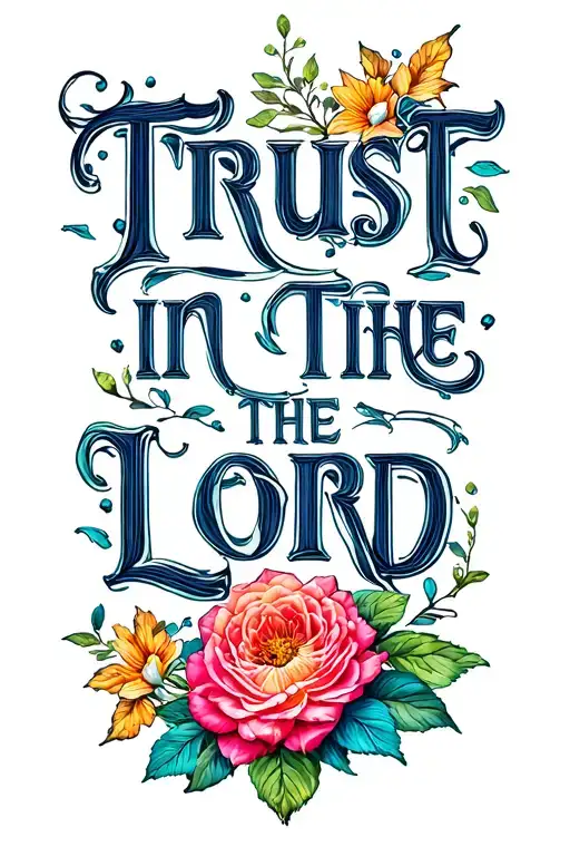 "Trust In The Lord" Proverbs 3 5 6 tattoo design idea