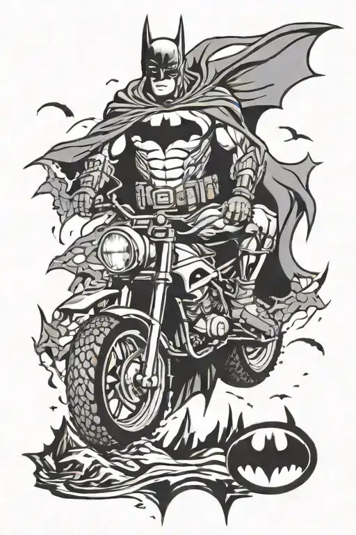 offroad batman 66 69 96 tattoo design idea