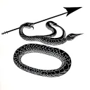 snake, bow and arrow tattoo design idea