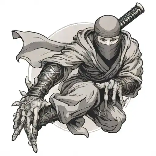 A ninja sai, the handle spells 'MCID' tattoo design idea