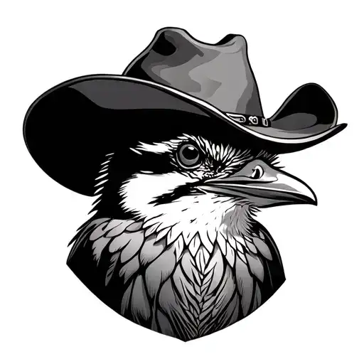 kookaburra wearing cowboy hat tattoo design idea