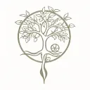 tree of life trinity symbol mixed tattoo design idea