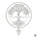 tree of life trinity symbol mixed tattoo design idea