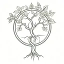 tree of life trinity symbol mixed tattoo design idea