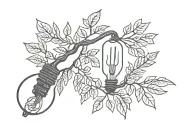 light bulb with rowan tree growing tattoo design idea