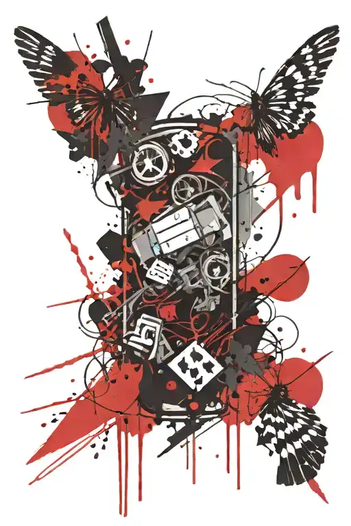 suicidal depressive black tattoo design idea