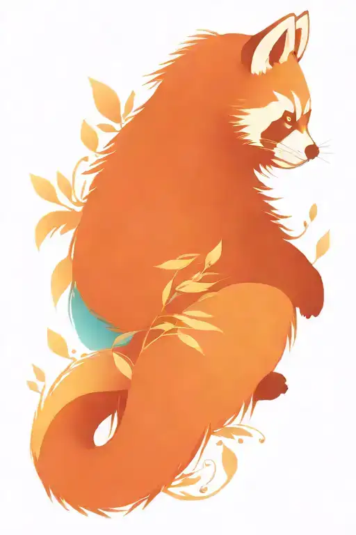 red panda warrior tattoo design idea