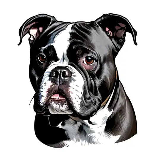 American bulldog tattoo design idea