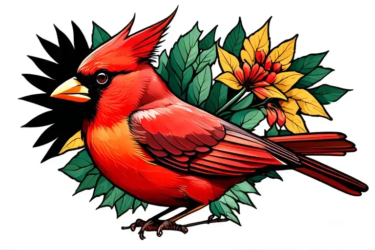 Cardinal bird tattoo design idea