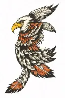 eagle feathers tattoo design idea