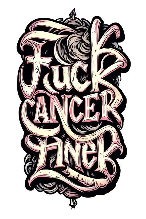 fuck cancer words written cool tattoo design idea