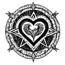 heartagram surrounded tattoo design idea