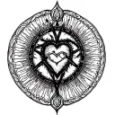 heartagram surrounded tattoo design idea