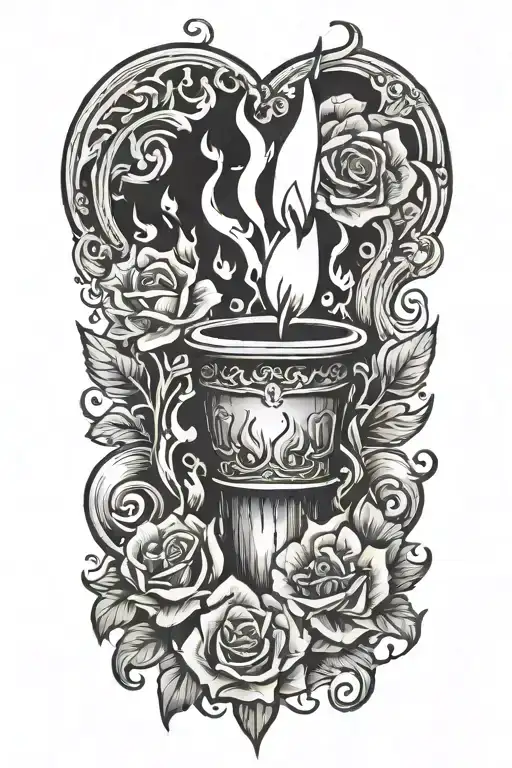 candle burning at both ends tattoo design idea