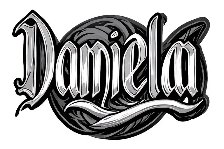 Daniela Text name written tattoo design idea